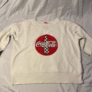 Coca Cola white cream graphic sweatshirt
